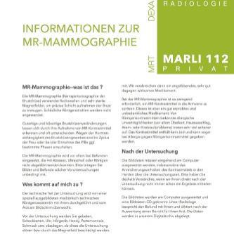 Informationsbogen zur MR-Mammogrphie